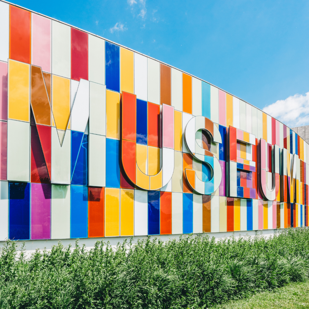 The exterior of a museum